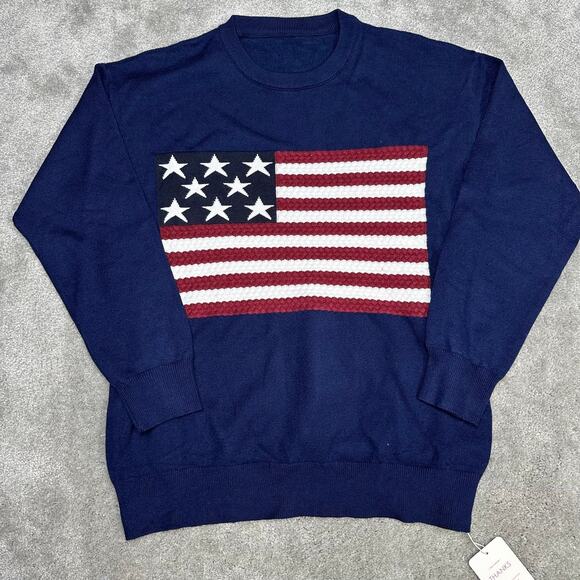 Women's American Flag Graphic Sweater Size Small Casual Preppy Graphic USA - Picture 1 of 6